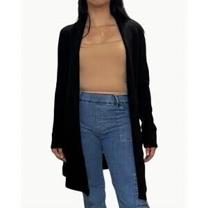 NEW OATS CASHMERE dais longline silhouette cardigan in black